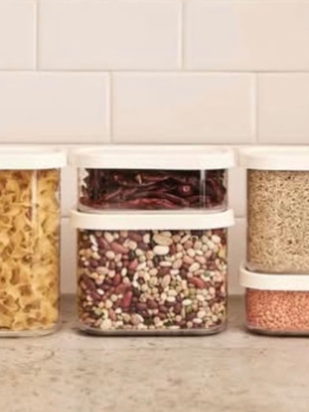 the Small:Hours Set of 5 Stackable Pantry Containers